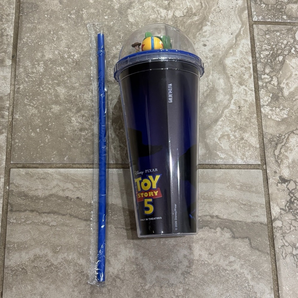 Toy Story 5 Movie Dome lid tumbler Cinemark New includeds straw - Picture 3 of 12